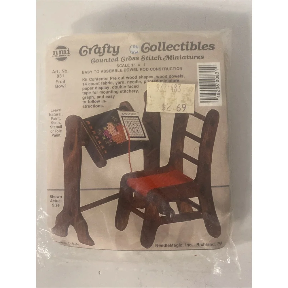 NeedleMagic Crafty Collectibles Cross Stitch Miniatures KIT No. 831 Fruit Bowl